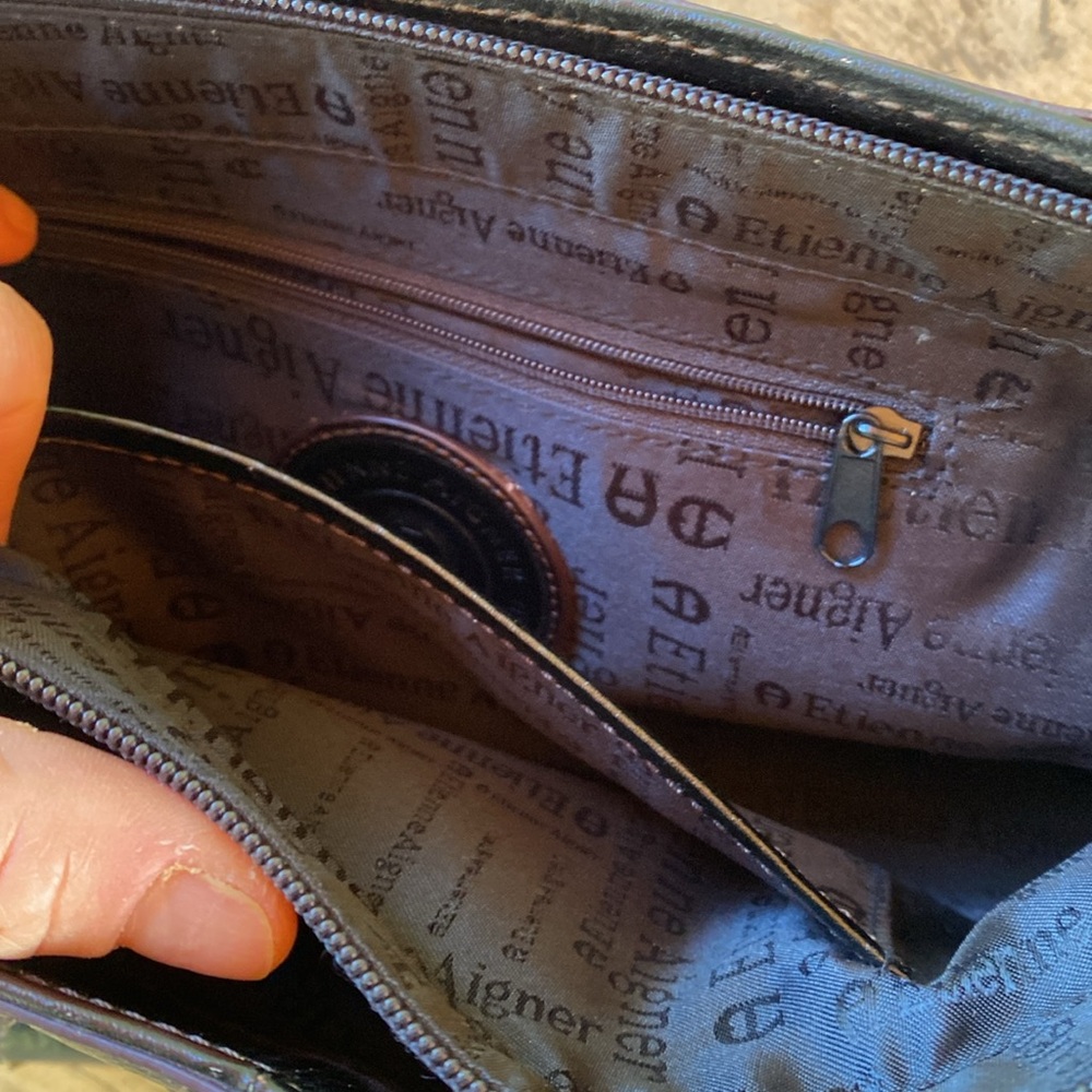 Vintage Aigner black leather handbag - Picture 12 of 14